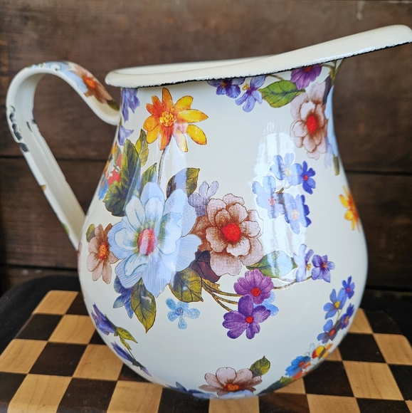 Mackenzie Childs Flower Market White Drink Pitcher - Picture 10 of 10